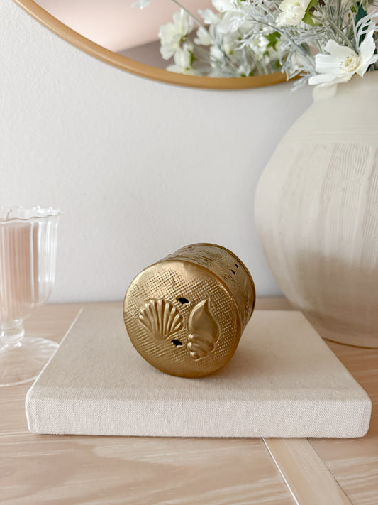 Vintage Brass Seashell Canister