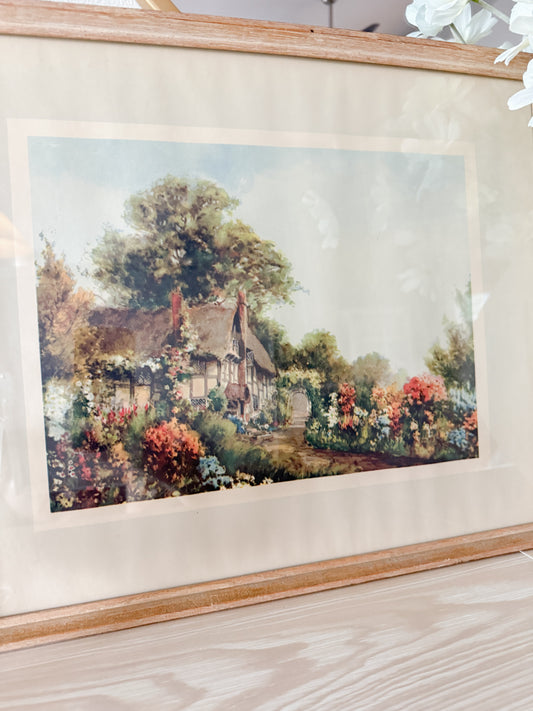 Vintage Framed Cottage Garden Print