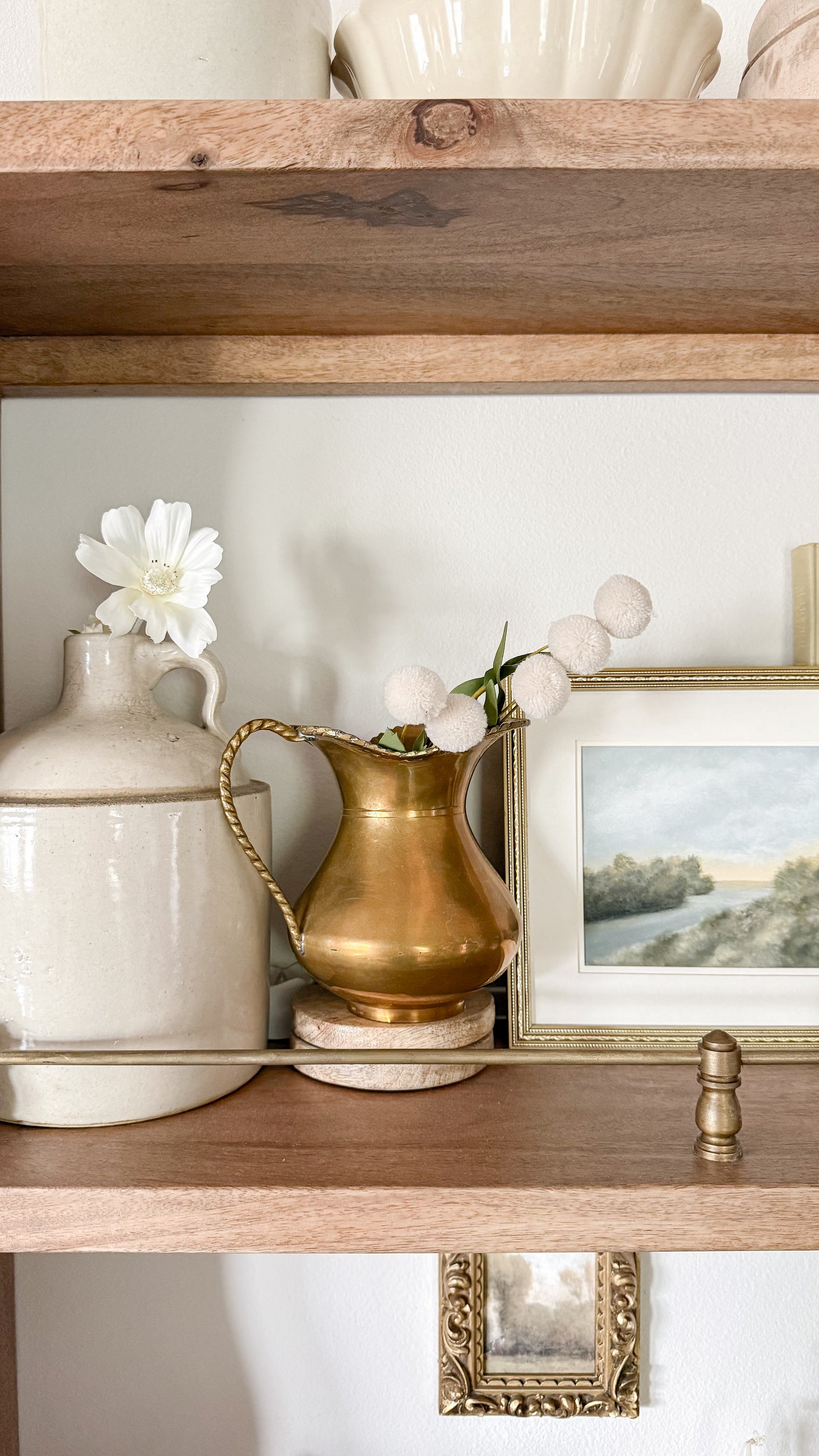 Vintage Brass Braided Pitcher Vase