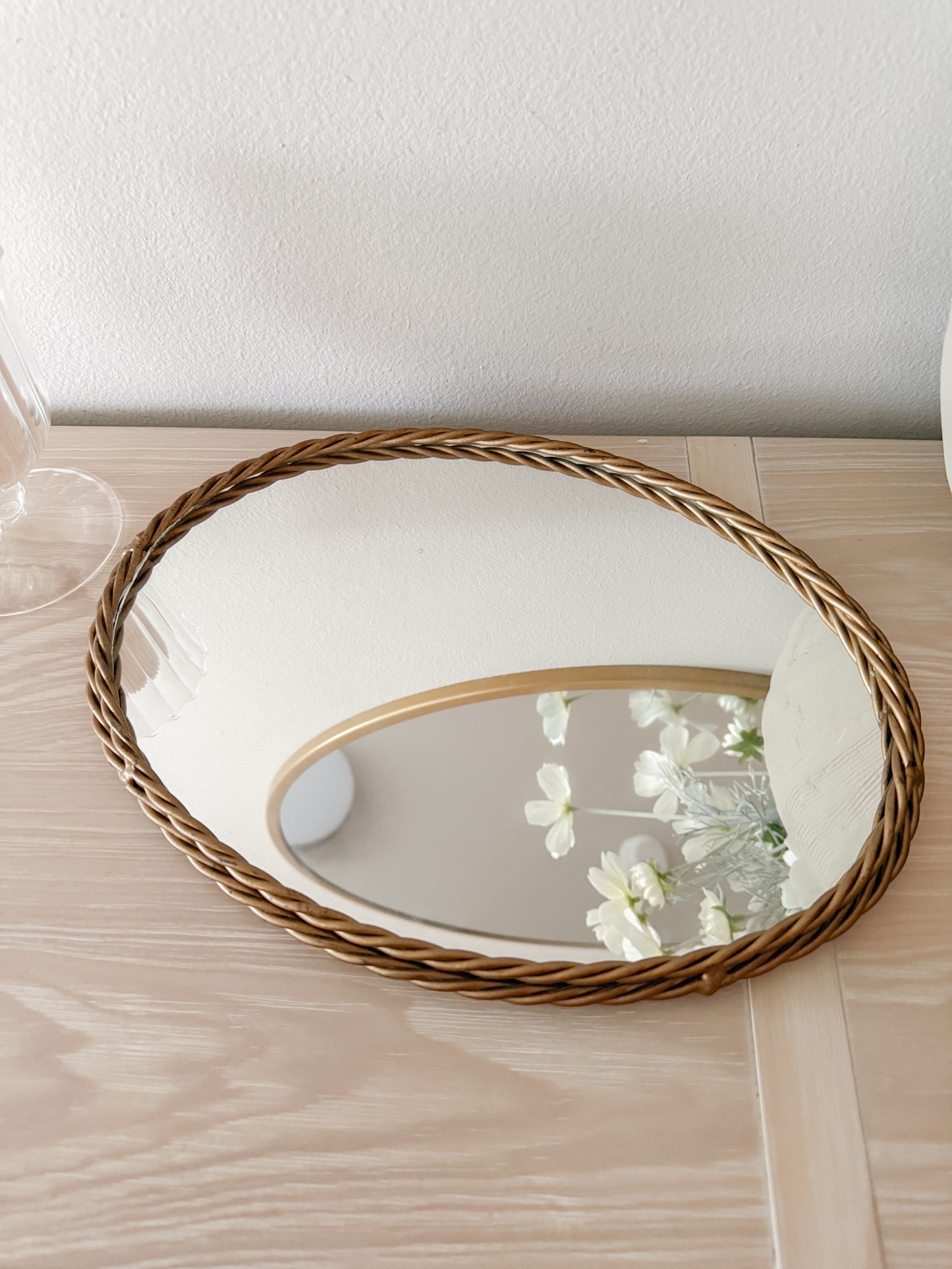 Vintage Gold Twisted Oval Mirror