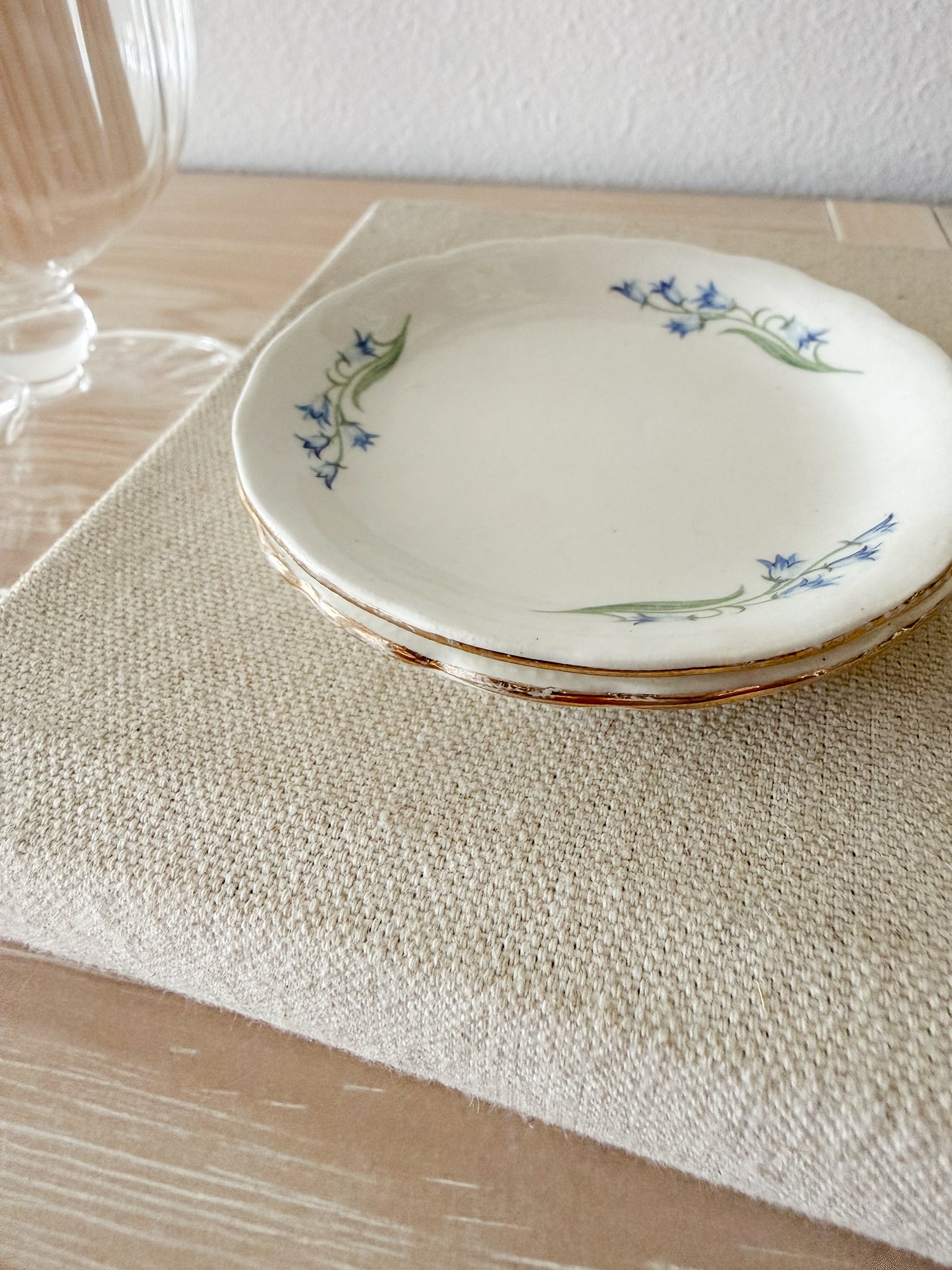 Vintage Bluebell Floral Scalloped Butter Pats