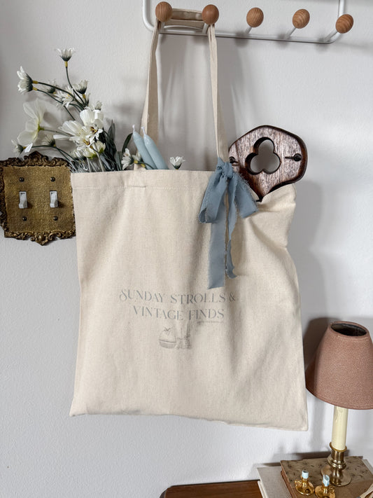 “Sunday Strolls & Vintage Finds” Market Tote