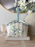 Vintage Hand-Painted Floral Basket