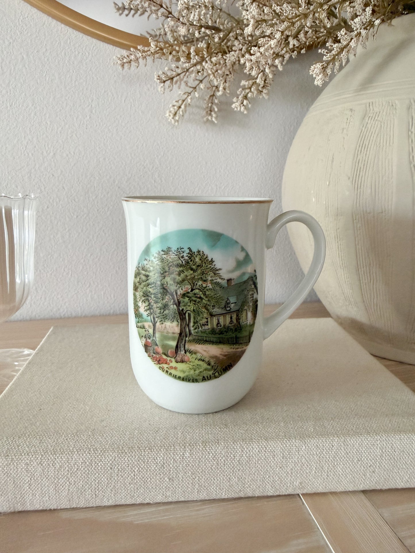 Vintage Currier & Ives Autumn Mug