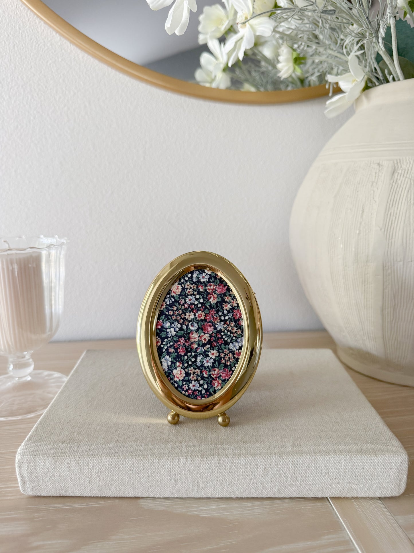 Vintage Brass Oval Mini Frame