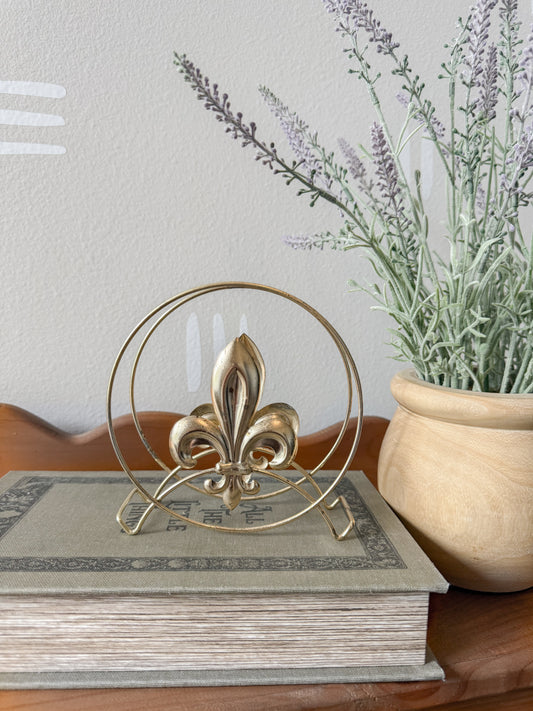Vintage Gold Fleur-de-lis Napkin Holder