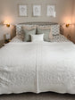 Vintage White Floral Matelassé Coverlet