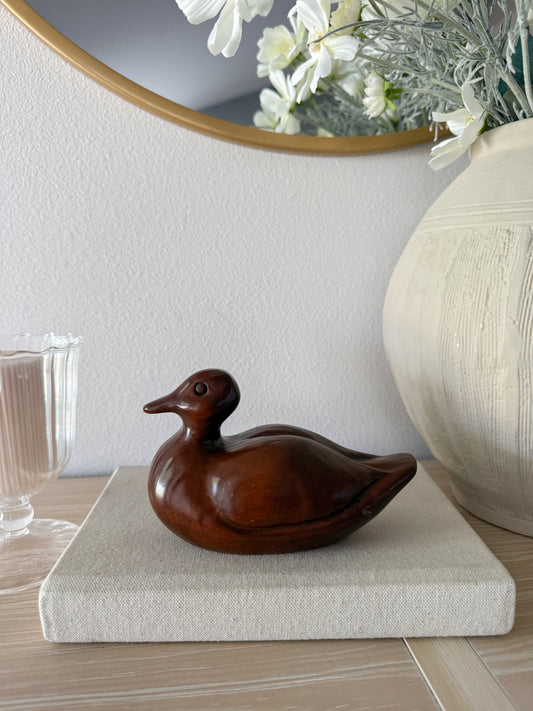 Vintage Handmade Wooden Duck