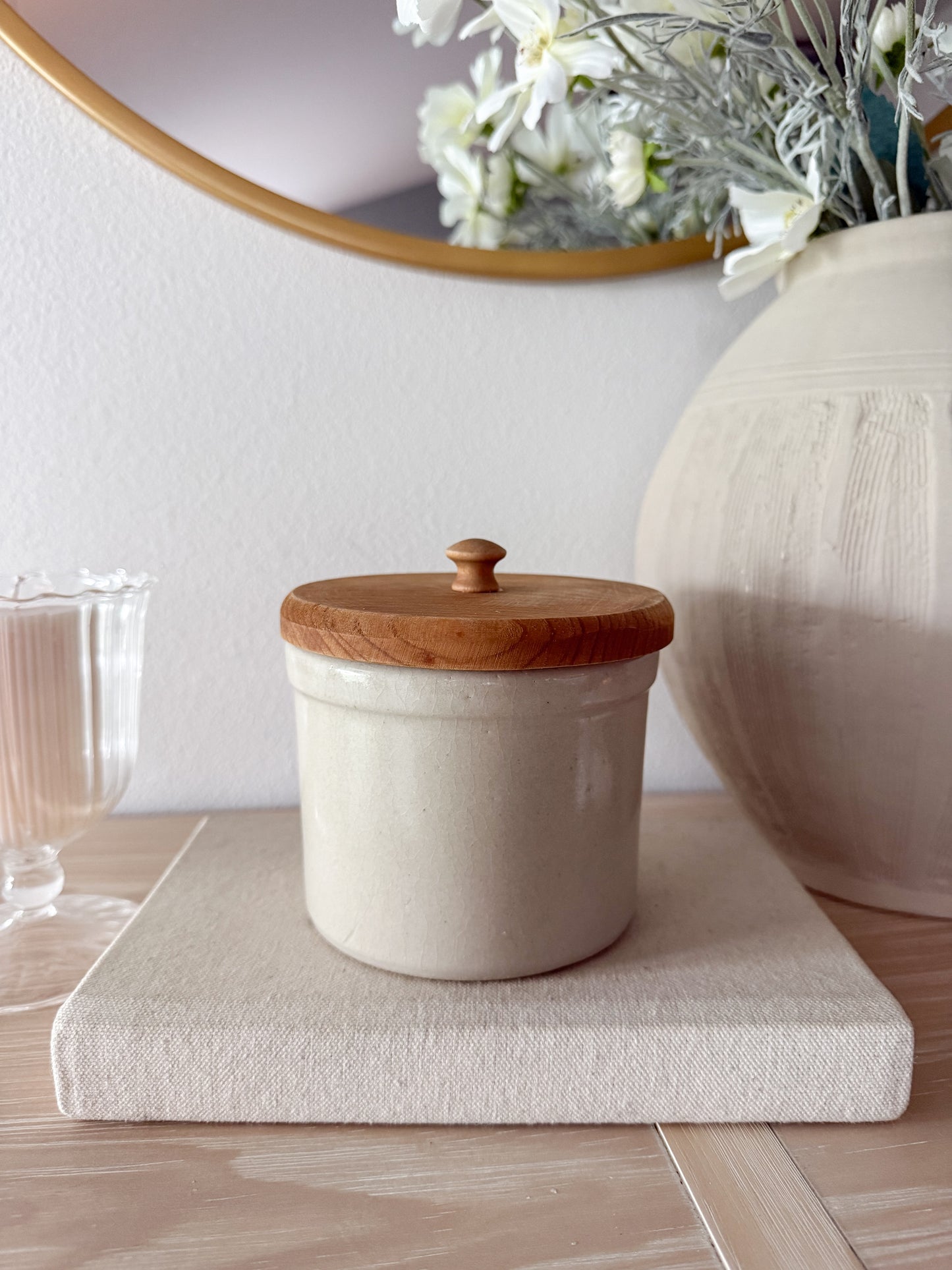 Vintage Roseville Hand-Painted Basil Crock
