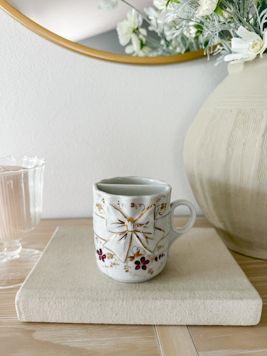 Vintage Bow & Pink Floral Mug