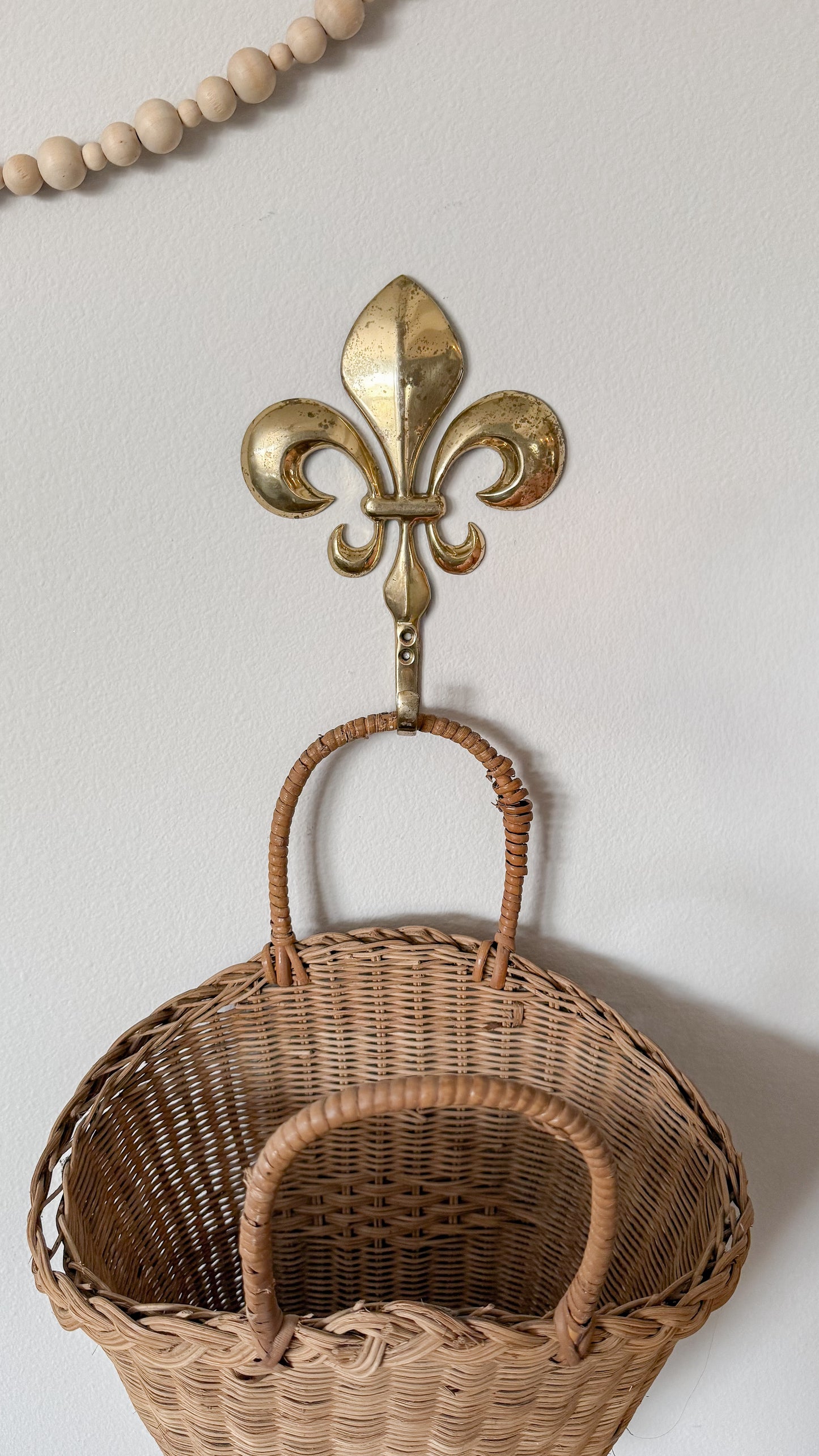 Vintage Brass Fleur-de-lis Wall Hook