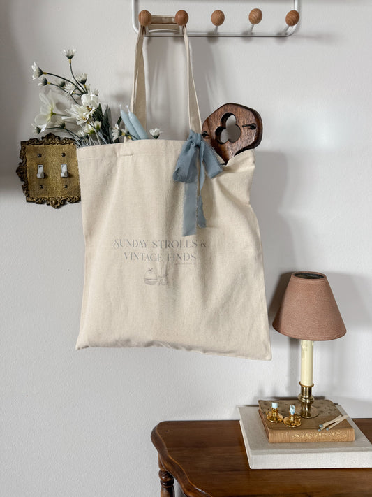 “Sunday Strolls & Vintage Finds” Market Tote