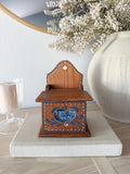 Vintage Hand-Painted “Bless this House” Wooden Match Holder