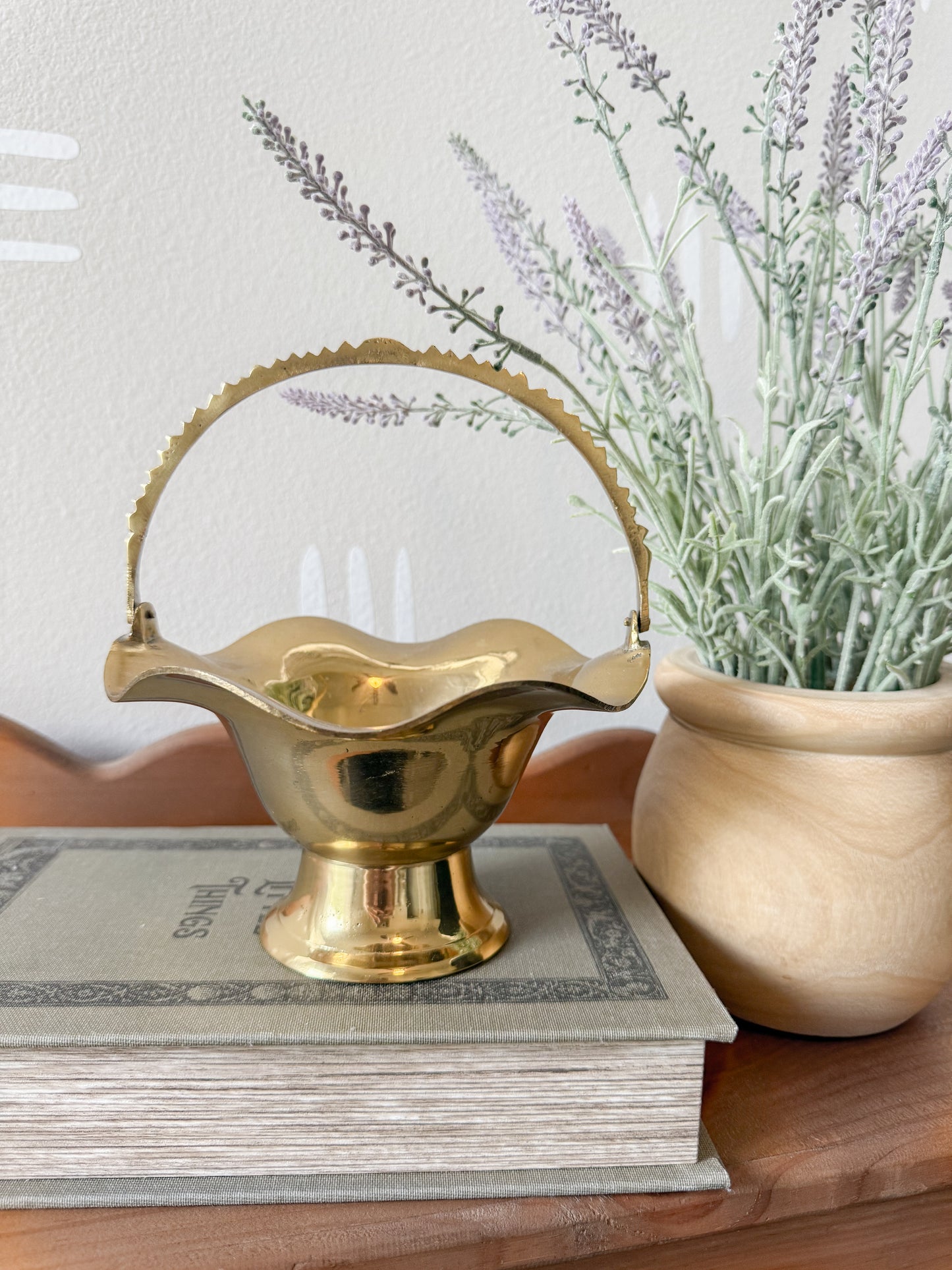 Vintage Brass Scalloped Basket