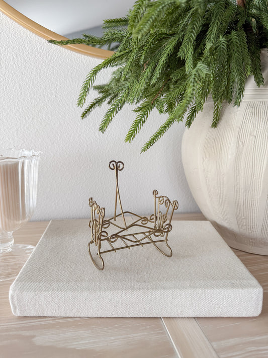 Vintage Brass Miniature Cradle - Nursery Decor