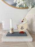 Vintage Painted Goose Candleholder