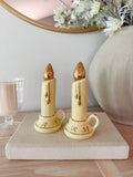 Vintage Yellow/Gold Bow Candle S+P Shakers