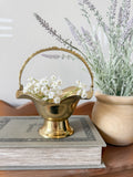 Vintage Brass Scalloped Basket