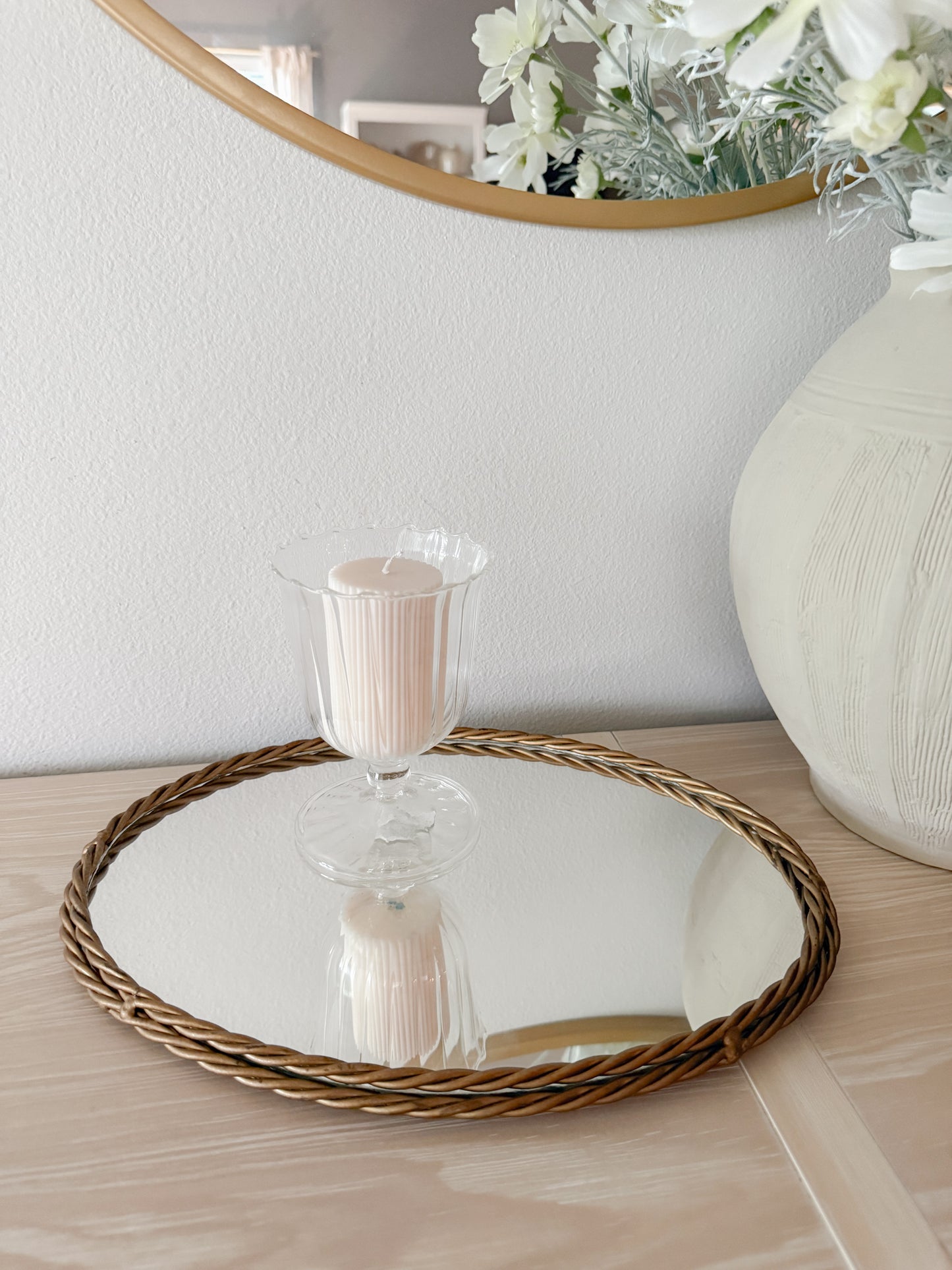 Vintage Gold Twisted Oval Mirror