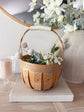 Vintage Hand-Painted Floral Basket