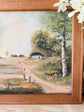 Vintage Original Cottage Painting on Canvas