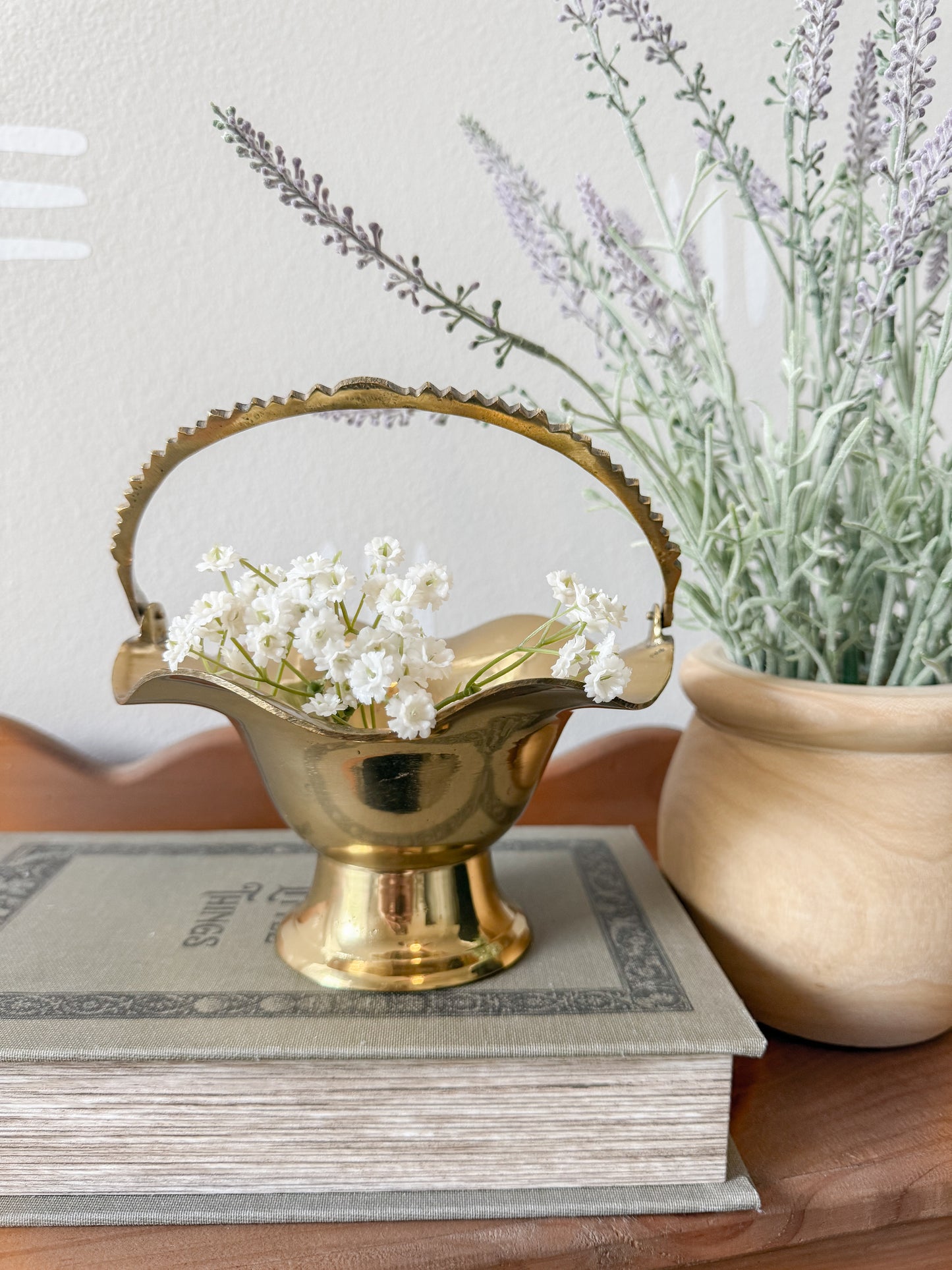 Vintage Brass Scalloped Basket