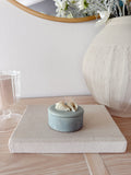 Vintage Blue Incolay Stone Shell Box