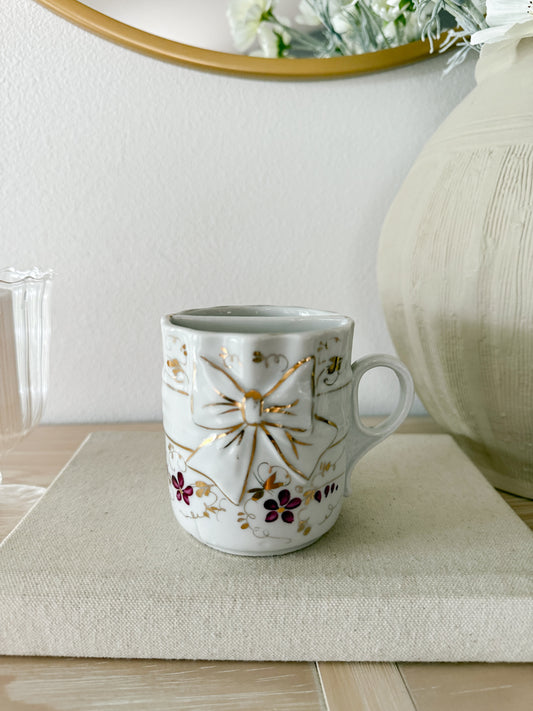 Vintage Bow & Pink Floral Mug