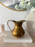 Vintage Brass Braided Pitcher Vase