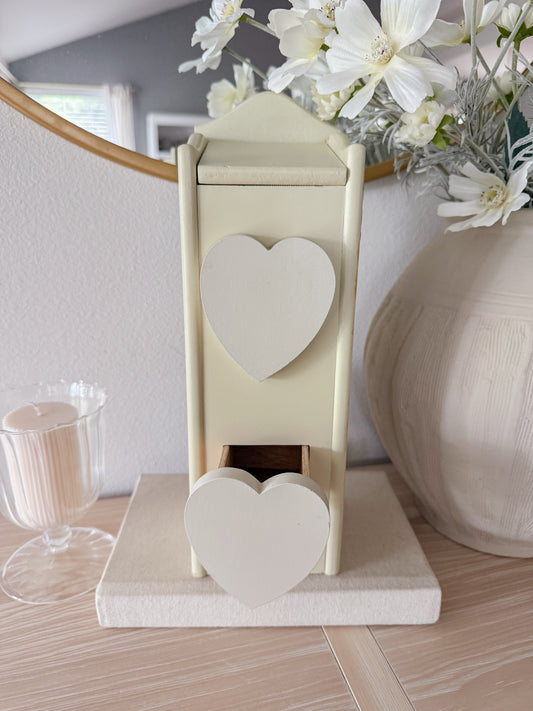 Vintage Yellow Heart Drawer Box
