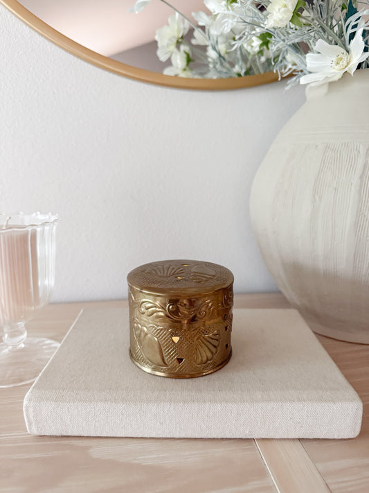 Vintage Brass Seashell Canister