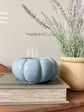 Vintage Blue Scalloped Pottery Planter