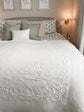 Vintage White Floral Matelassé Coverlet