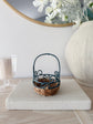 Vintage Mini Basket with Blue Detailing