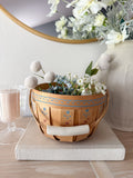Vintage Hand-Painted Floral Basket