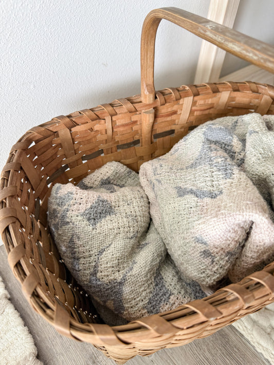 Vintage Handwoven Large Basket
